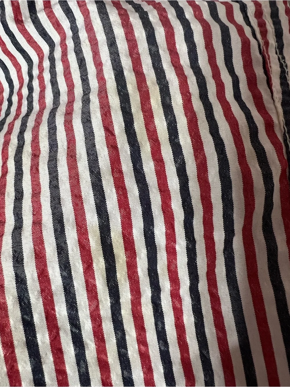 Kids Red, White & Navy Stripe Swim Trunks with Drawstring